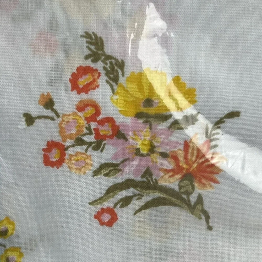 Dan River Sheet Set for Double Bed Orange Floral Fitted and Flat Sheet NWT Vtg